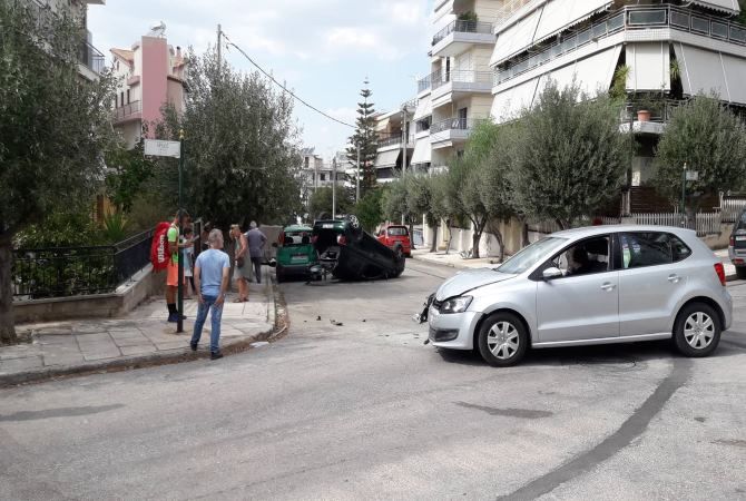 Τροχαίο στην Ηλιούπολη (τώρα)